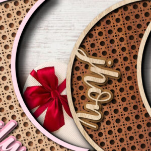 Intra απο ξύλο plywood 3mm-4mm πάχος – Επιτοίχιο σημάδι μισοφέγγαρου από ζαχαροκάλαμο ρατάν Δίασταση  20x20 cm INTRAFABR-26137123