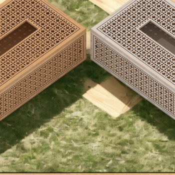 Intra απο ξύλο plywood 3mm-4mm πάχος – Κουλούρι με διακοσμητικό κουτί από ζαχαροκάλαμο από μπαστούνι Δίασταση  20x20 cm INTRAFABR-91935564 - Image 2