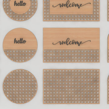 Intra απο ξύλο plywood 3mm-4mm πάχος – Κρεμάστρα πόρτας από μπαστούνι μπαστούνι στρογγυλές επιγραφές 228 Δίασταση 20x20 cm INTRAFABR-54154095 - Image 1