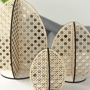 Intra απο ξύλο plywood 3mm-4mm πάχος – Rattan, Cane, Eggs - Αρχεία κοπής με λέιζερ Δίασταση  20x20 cm INTRAFABR-28073140