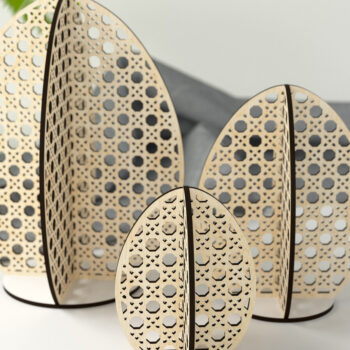 Intra απο ξύλο plywood 3mm-4mm πάχος – Rattan, Cane, Eggs - Αρχεία κοπής με λέιζερ Δίασταση  20x20 cm INTRAFABR-28073140 - Image 1