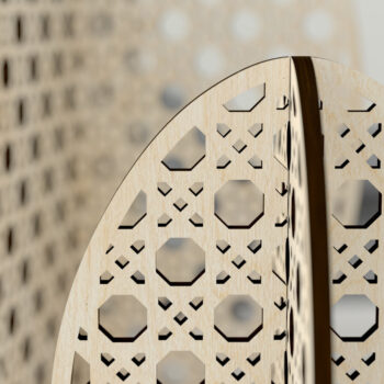 Intra απο ξύλο plywood 3mm-4mm πάχος – Rattan, Cane, Eggs - Αρχεία κοπής με λέιζερ Δίασταση  20x20 cm INTRAFABR-28073140 - Image 3