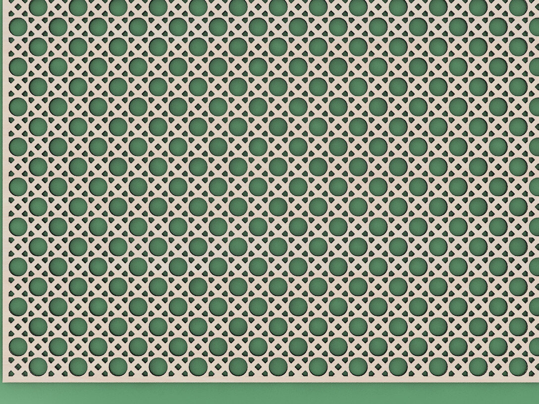 Intra απο ξύλο plywood 3mm-4mm πάχος – Πρότυπο κοπής με μοτίβο ζαχαροκάλαμου ρατάν 224 Δίασταση  20x20 cm INTRAFABR-54154876