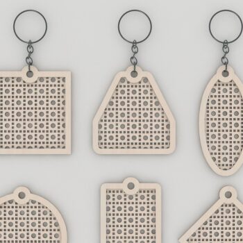 Intra απο ξύλο plywood 3mm-4mm πάχος – Σχέδια μπρελόκ με μοτίβο μπαστούνι από μπαστούνι Δίασταση 5x5 cm INTRAFABR-41653427 - Image 3