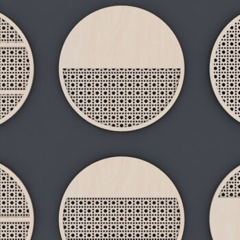 Intra απο ξύλο plywood 3mm-4mm πάχος – Πακέτο κρεμάστρας πόρτας με μοτίβο μπαστούνι από μπαστούνι Δίασταση 20x20 cm INTRAFABR-41643882 - Image 2