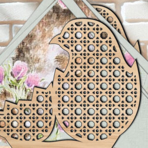 Intra απο ξύλο plywood 3mm-4mm πάχος – Θήκη Πασχαλινής Χαρτοπετσέτας Rattan Chicken Δίασταση  20x20 cm INTRAFABR-116275291