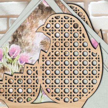 Intra απο ξύλο plywood 3mm-4mm πάχος – Θήκη Πασχαλινής Χαρτοπετσέτας Rattan Chicken Δίασταση  20x20 cm INTRAFABR-116275291 - Image 1