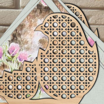 Intra απο ξύλο plywood 3mm-4mm πάχος – Θήκη Πασχαλινής Χαρτοπετσέτας Rattan Chicken Δίασταση  20x20 cm INTRAFABR-116275291 - Image 2