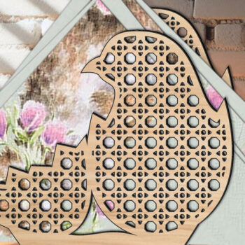 Intra απο ξύλο plywood 3mm-4mm πάχος – Θήκη Πασχαλινής Χαρτοπετσέτας Rattan Chicken Δίασταση  20x20 cm INTRAFABR-116275291 - Image 3