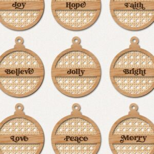 Intra απο ξύλο plywood 3mm-4mm πάχος – Πακέτο Χριστουγεννιάτικων στολιδιών Rattan Δίασταση 20x20 cm INTRAFABR-41473177