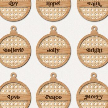 Intra απο ξύλο plywood 3mm-4mm πάχος – Πακέτο Χριστουγεννιάτικων στολιδιών Rattan Δίασταση 20x20 cm INTRAFABR-41473177 - Image 1