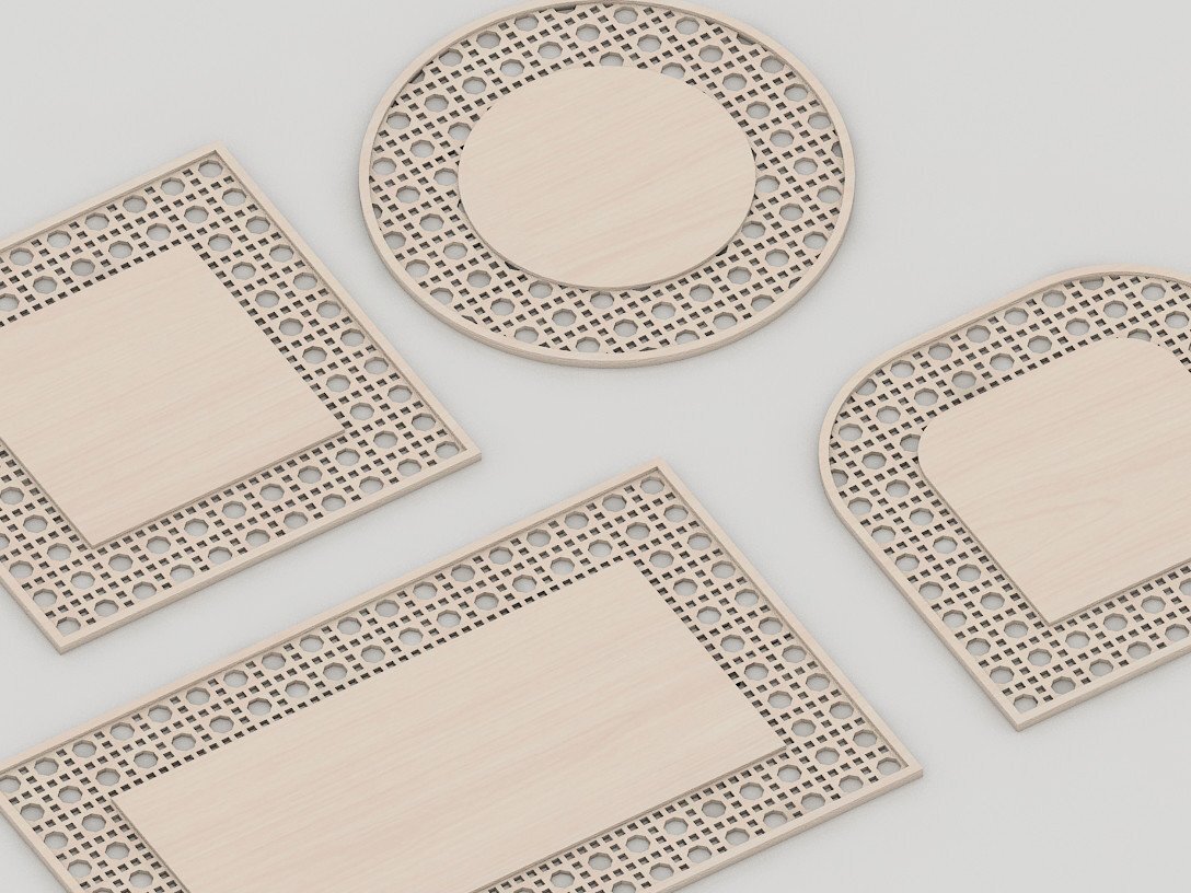 Intra απο ξύλο plywood 3mm-4mm πάχος – Κουφώματα κρεμάστρας πόρτας Rattan Ιμάντες από μπαστούνι Δίασταση  20x20 cm INTRAFABR-41626112