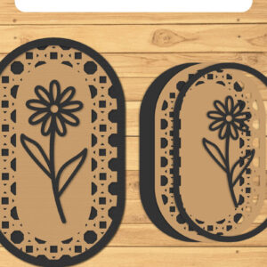 Intra απο ξύλο plywood 3mm-4mm πάχος – Rattan Floral Lasercut - Rattan Wall Art Δίασταση 40x30 cm INTRAFABR-124869390