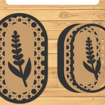Intra απο ξύλο plywood 3mm-4mm πάχος – Rattan Floral Lasercut - Rattan Wall Art Δίασταση  40x30 cm INTRAFABR-124869434 - Image 6
