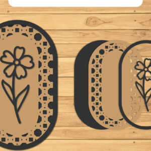 Intra απο ξύλο plywood 3mm-4mm πάχος – Rattan Floral Lasercut - Rattan Wall Art Δίασταση 40x30 cm INTRAFABR-124869342
