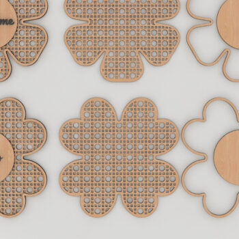 Intra απο ξύλο plywood 3mm-4mm πάχος – Ψηφιακό αρχείο κοπής λέιζερ Rattan Flower 231 Δίασταση 20x20 cm INTRAFABR-53998431 - Image 2