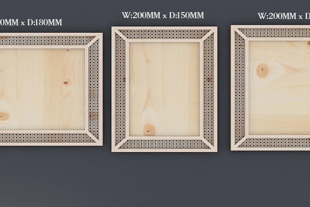 Intra απο ξύλο plywood 3mm-4mm πάχος – Rattan Frame Boho Decor Σχέδια κορνίζας Pic Δίασταση  45x45 cm INTRAFABR-37106133
