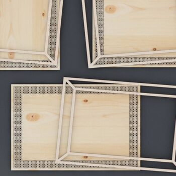 Intra απο ξύλο plywood 3mm-4mm πάχος – Rattan Frame Boho Decor Σχέδια κορνίζας Pic Δίασταση  45x45 cm INTRAFABR-37106133 - Image 2