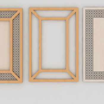 Intra απο ξύλο plywood 3mm-4mm πάχος – Κορνίζα Rattan / Boho Decor Pic Frames 243 Δίασταση 45x45 cm INTRAFABR-53996472 - Image 3