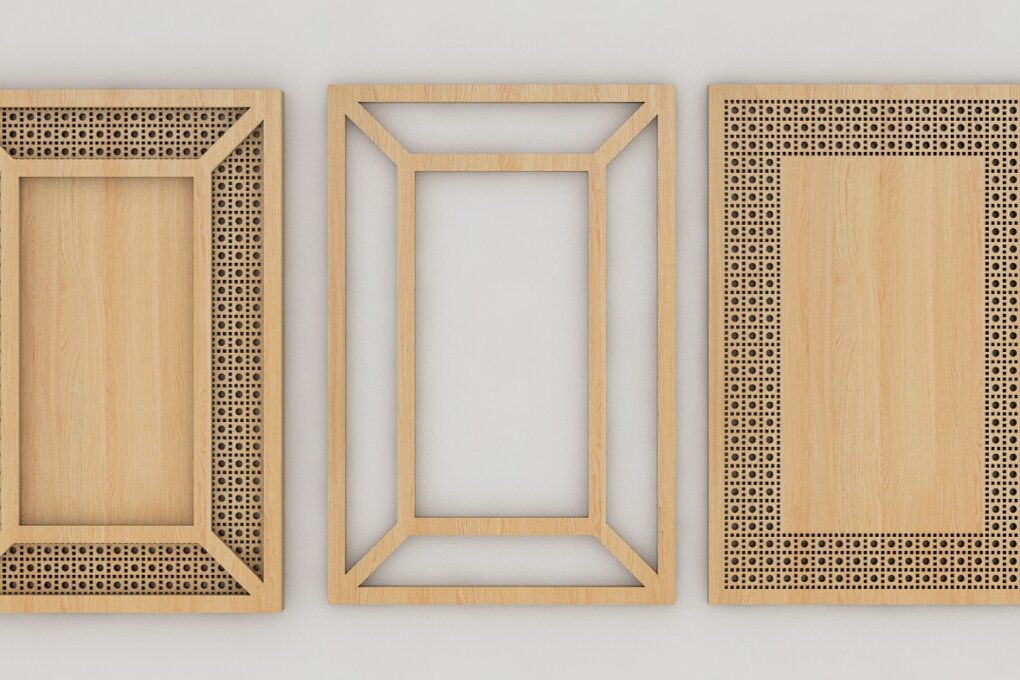 Intra απο ξύλο plywood 3mm-4mm πάχος – Αρχείο περικοπής Rattan Frame 104 Δίασταση  45x45 cm INTRAFABR-117989774