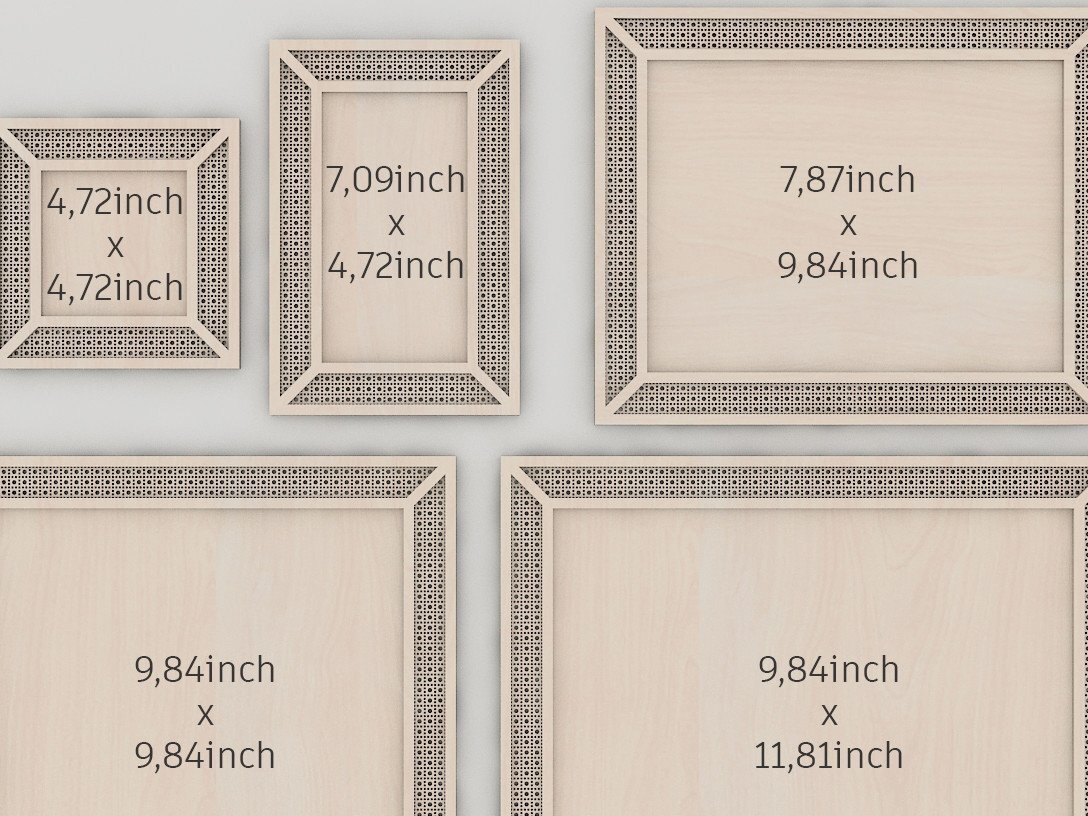 Intra απο ξύλο plywood 3mm-4mm πάχος – Ψηφιακά κομμένα αρχεία δέσμης Rattan Frames Δίασταση  45x45 cm INTRAFABR-41653576