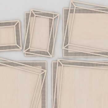 Intra απο ξύλο plywood 3mm-4mm πάχος – Ψηφιακά κομμένα αρχεία δέσμης Rattan Frames Δίασταση 45x45 cm INTRAFABR-41653576 - Image 2