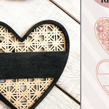 Intra απο ξύλο plywood 3mm-4mm πάχος – Μονόγραμμα Καρδιάς Rattan Δίασταση  20x20 cm INTRAFABR-71440312 - Image 1