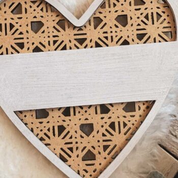 Intra απο ξύλο plywood 3mm-4mm πάχος – Μονόγραμμα Καρδιάς Rattan Δίασταση  20x20 cm INTRAFABR-71440312 - Image 5