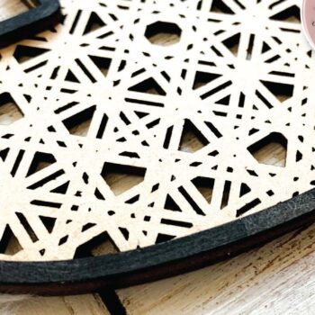 Intra απο ξύλο plywood 3mm-4mm πάχος – Rattan Heart Δίασταση  20x20 cm INTRAFABR-71440502 - Image 2