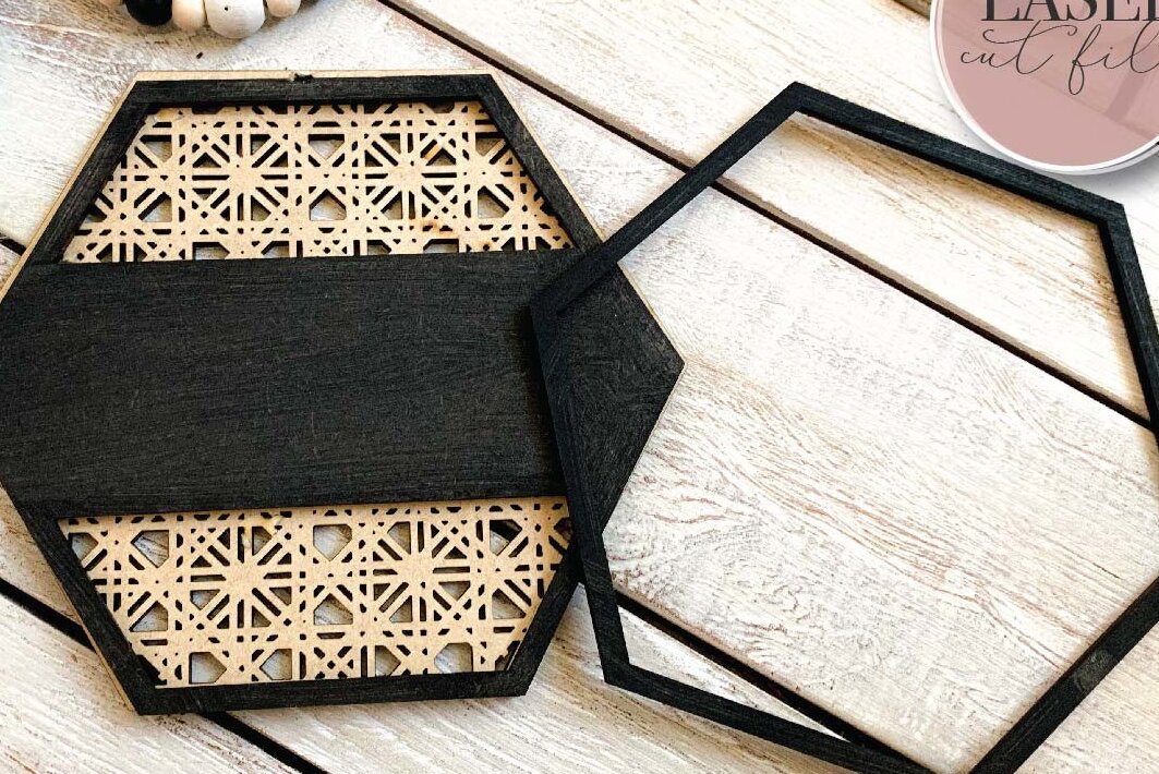 Intra απο ξύλο plywood 3mm-4mm πάχος – Rattan Hexagon Δίασταση 20x20 cm INTRAFABR-71441611