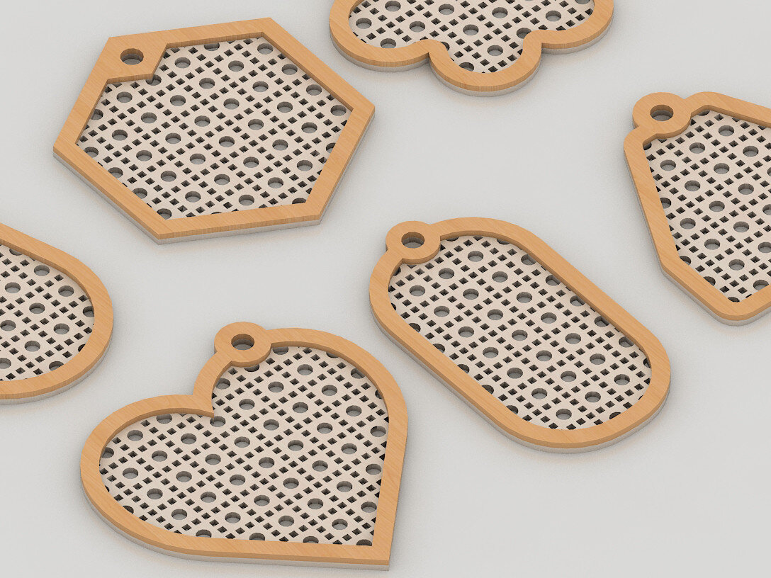 Intra απο ξύλο plywood 3mm-4mm πάχος – Πρότυπα κοπής μπρελόκ Rattan 247 Δίασταση  5x5 cm INTRAFABR-53995769