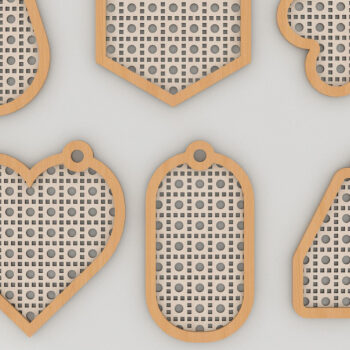 Intra απο ξύλο plywood 3mm-4mm πάχος – Πρότυπα κοπής μπρελόκ Rattan 247 Δίασταση  5x5 cm INTRAFABR-53995769 - Image 2