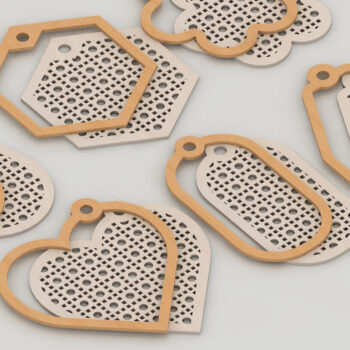 Intra απο ξύλο plywood 3mm-4mm πάχος – Πρότυπα κοπής μπρελόκ Rattan 247 Δίασταση  5x5 cm INTRAFABR-53995769 - Image 3