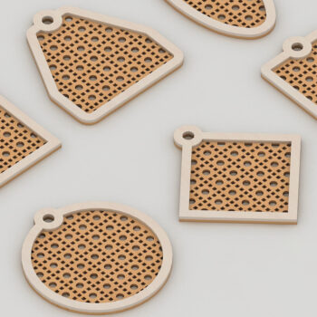 Intra απο ξύλο plywood 3mm-4mm πάχος – Κολιέ με μπρελόκ Rattan 248 Δίασταση  5x5 cm INTRAFABR-53995559 - Image 1