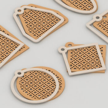 Intra απο ξύλο plywood 3mm-4mm πάχος – Κολιέ με μπρελόκ Rattan 248 Δίασταση  5x5 cm INTRAFABR-53995559 - Image 3