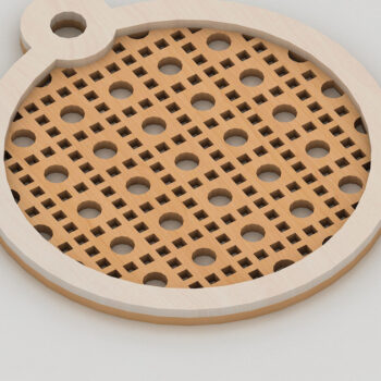 Intra απο ξύλο plywood 3mm-4mm πάχος – Κολιέ με μπρελόκ Rattan 248 Δίασταση  5x5 cm INTRAFABR-53995559 - Image 4