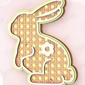 Intra απο ξύλο plywood 3mm-4mm πάχος – Παιδική λάμπα Rattan | Λαγουδάκι | CNC Δίασταση  20x20 cm INTRAFABR-121357968