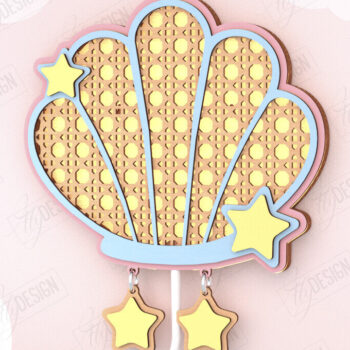 Intra απο ξύλο plywood 3mm-4mm πάχος – Παιδική λάμπα Rattan | Κοχύλι Δίασταση  20x20 cm INTRAFABR-121357937 - Image 1