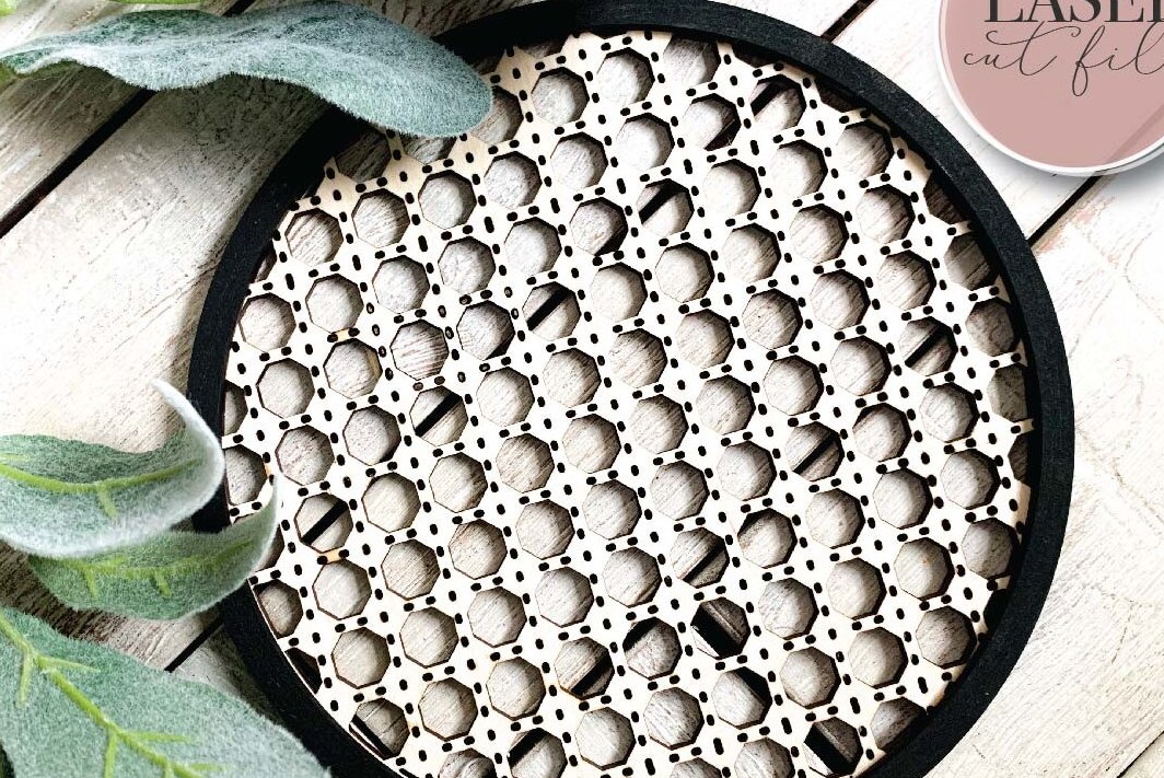 Intra απο ξύλο plywood 3mm-4mm πάχος – Rattan Laser, Circle Frame Δίασταση  45x45 cm INTRAFABR-70685029