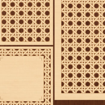 Intra απο ξύλο plywood 3mm-4mm πάχος – Πακέτο μοτίβων Rattan | Κόψτε και χαράξτε Δίασταση 20x20 cm INTRAFABR-25741083 - Image 2