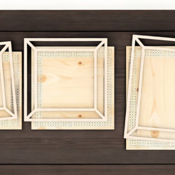 Intra απο ξύλο plywood 3mm-4mm πάχος – Πακέτο κορνίζας Rattan 234 Δίασταση  20x20 cm INTRAFABR-118582615 - Image 1