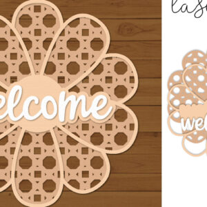 Intra απο ξύλο plywood 3mm-4mm πάχος – Rattan Sign Lasercut - Πρότυπο Lasercut Δίασταση  40x30 cm INTRAFABR-121369136