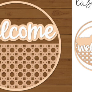 Intra απο ξύλο plywood 3mm-4mm πάχος – Rattan Sign Lasercut - Πρότυπο Lasercut Δίασταση  40x30 cm INTRAFABR-121369166