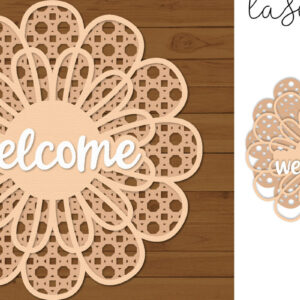 Intra απο ξύλο plywood 3mm-4mm πάχος – Rattan Sign Lasercut - Πρότυπο Lasercut Δίασταση  40x30 cm INTRAFABR-121369170