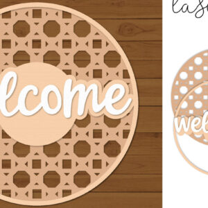 Intra απο ξύλο plywood 3mm-4mm πάχος – Rattan Sign Lasercut - Πρότυπο Lasercut Δίασταση  40x30 cm INTRAFABR-121369122