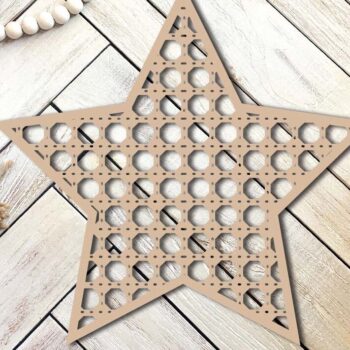 Intra απο ξύλο plywood 3mm-4mm πάχος – Rattan Star Frame Δίασταση  45x45 cm INTRAFABR-71442511 - Image 1