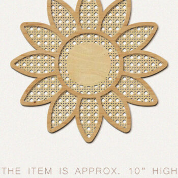 Intra απο ξύλο plywood 3mm-4mm πάχος – Rattan Sunflower, Πινακίδα ονόματος φυτωρίου Δίασταση  20x20 cm INTRAFABR-49120214 - Image 2