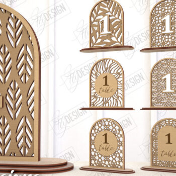 Intra απο ξύλο plywood 3mm-4mm πάχος – Πακέτο αριθμών τραπεζιού Rattan | Επιτραπέζιο σημάδι Δίασταση  20x20 cm INTRAFABR-113923245 - Image 1
