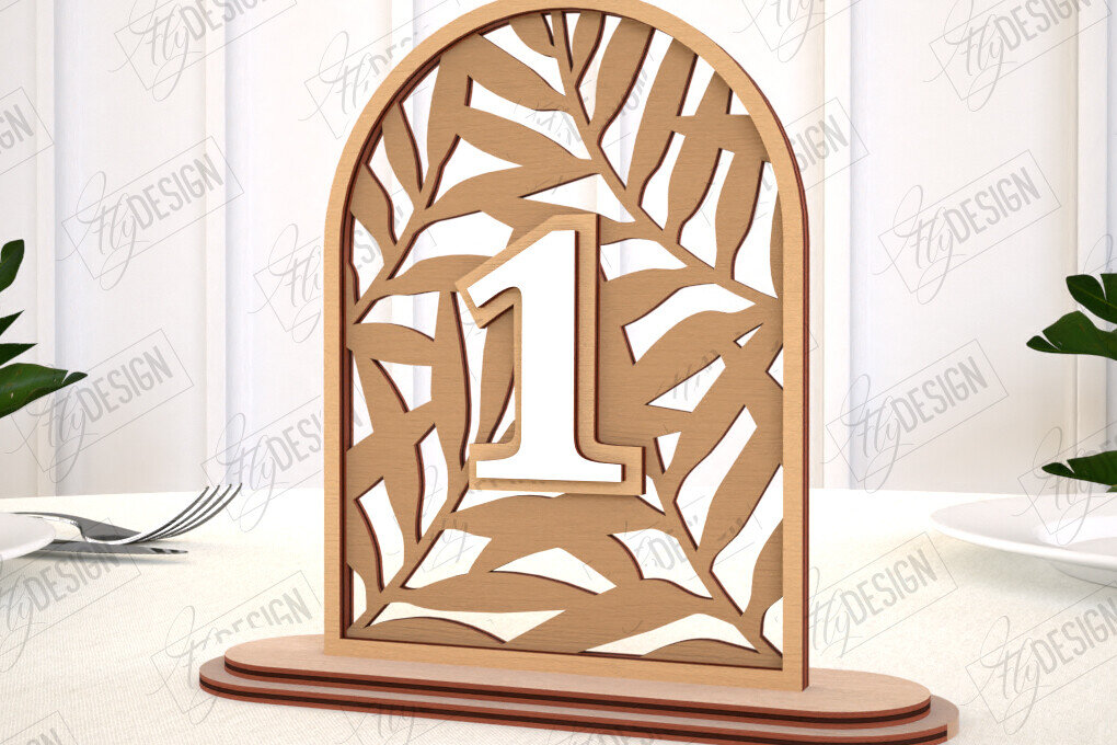 Intra απο ξύλο plywood 3mm-4mm πάχος – Αριθμοί τραπεζιού Rattan | Σημάδι αριθμού πίνακα Δίασταση  20x20 cm INTRAFABR-113923041