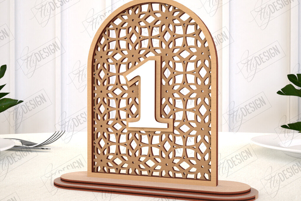 Intra απο ξύλο plywood 3mm-4mm πάχος – Αριθμοί τραπεζιού Rattan | Σημάδι αριθμού πίνακα Δίασταση  20x20 cm INTRAFABR-113923083